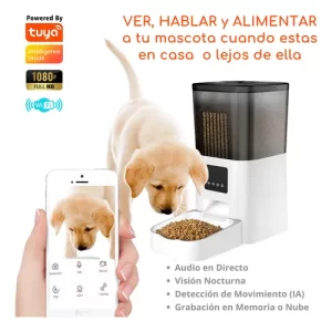 Dosificador Alimento mascota con cámara